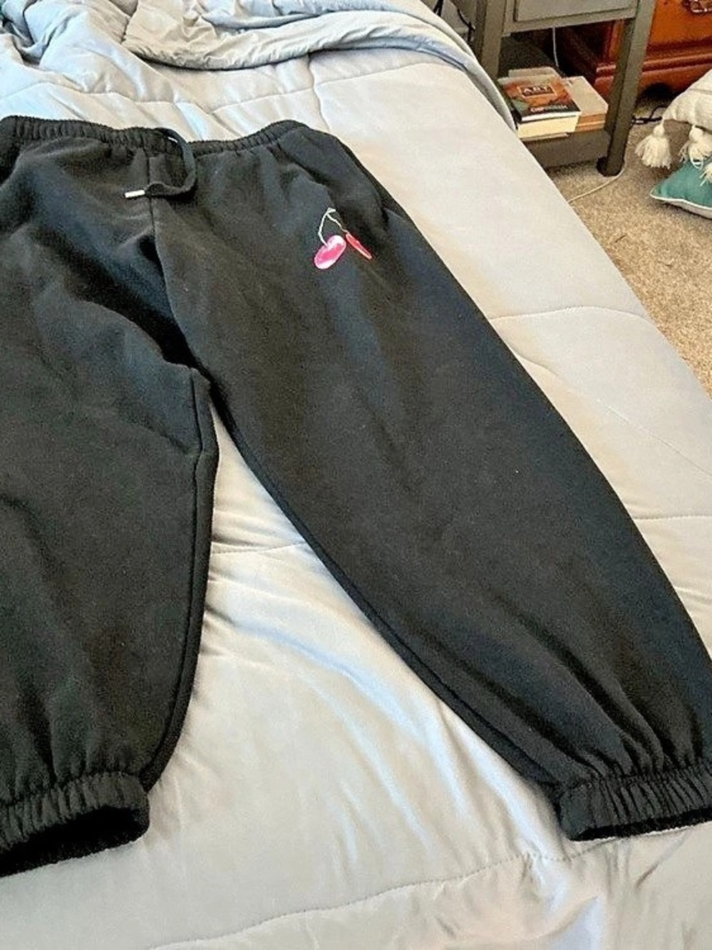 Victoria's Secret Black Pink Logo Joggers Size Large